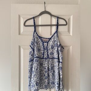 Knox Rose Blue and White Floral Camisole